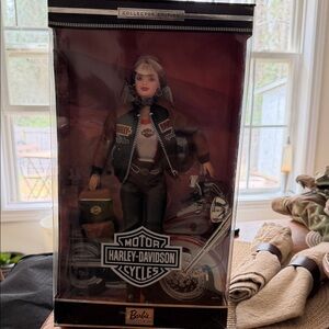 Barbie Collector Doll with Brown Jacket and Motorcycle